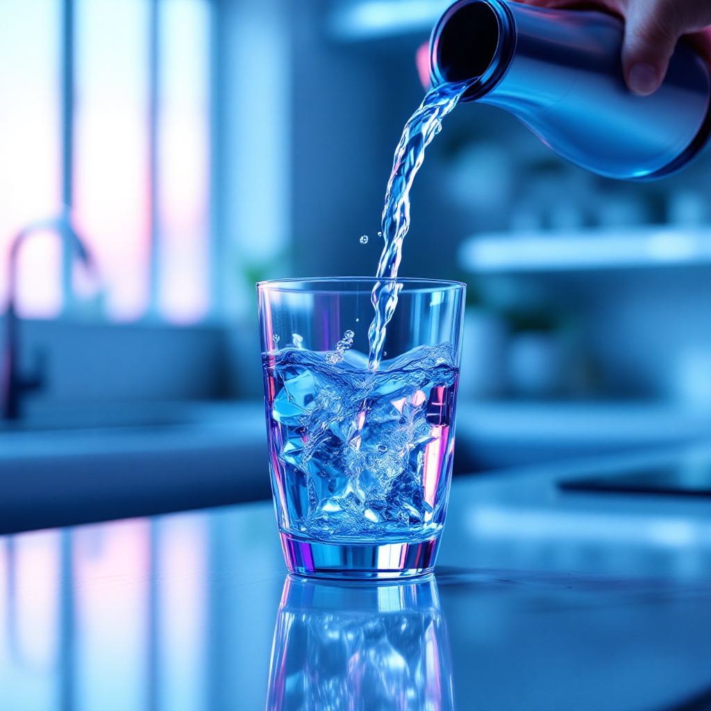 Kitesurf-uitrusting op het strand met een fles water als symbool voor de eerste ervaring in 2009.